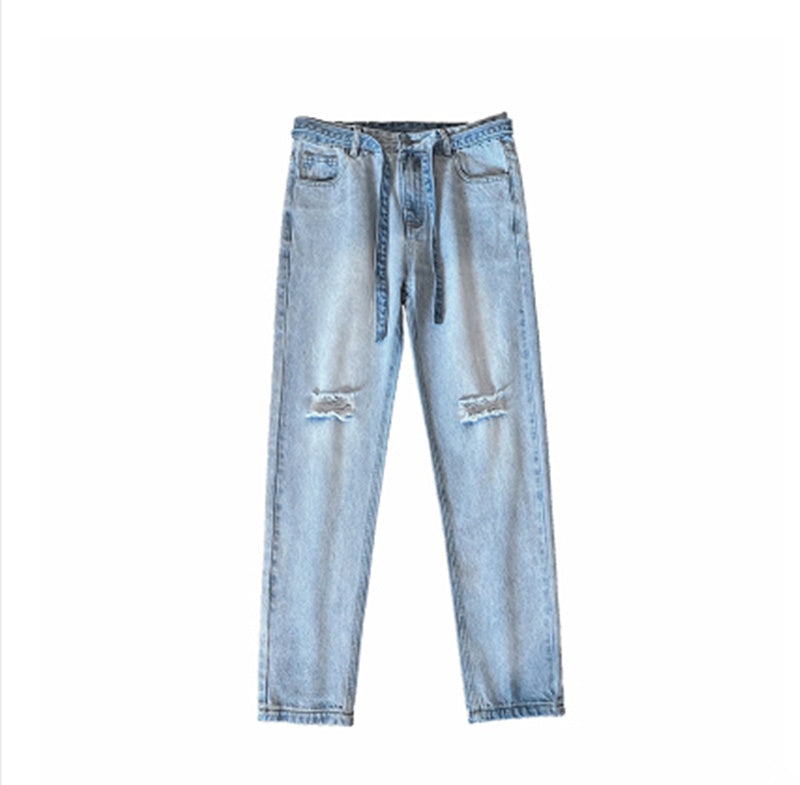 High Street Washed Jeans Men's Trend Straight