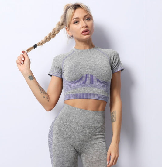 Women's Yoga Clothes Short Sleeve T-shirt Quick Dry Clothes