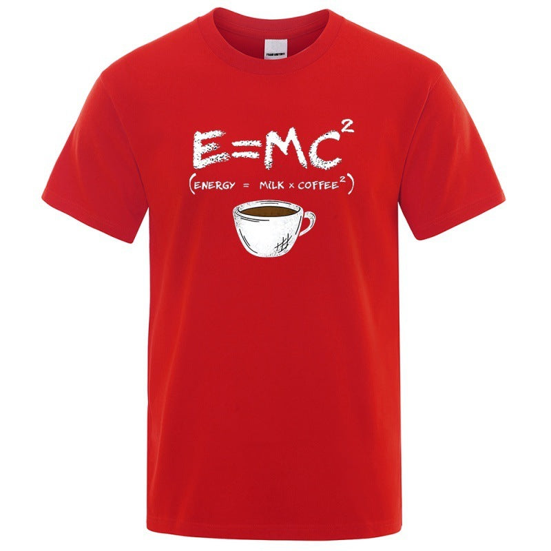EnergyMilk Coffee Printing Men Tshirt Casual Breathable Tsh